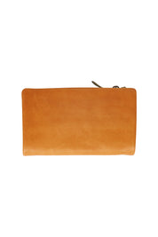 Product shot of the Jane Leather Purse in colour Tanolive, from the back