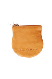 Product shot of the Lilly Leather Coin Purse in colour Tan, from the front