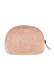 Product shot of the Romi Leather Clutch in colour Dustypink (Pink), from the back