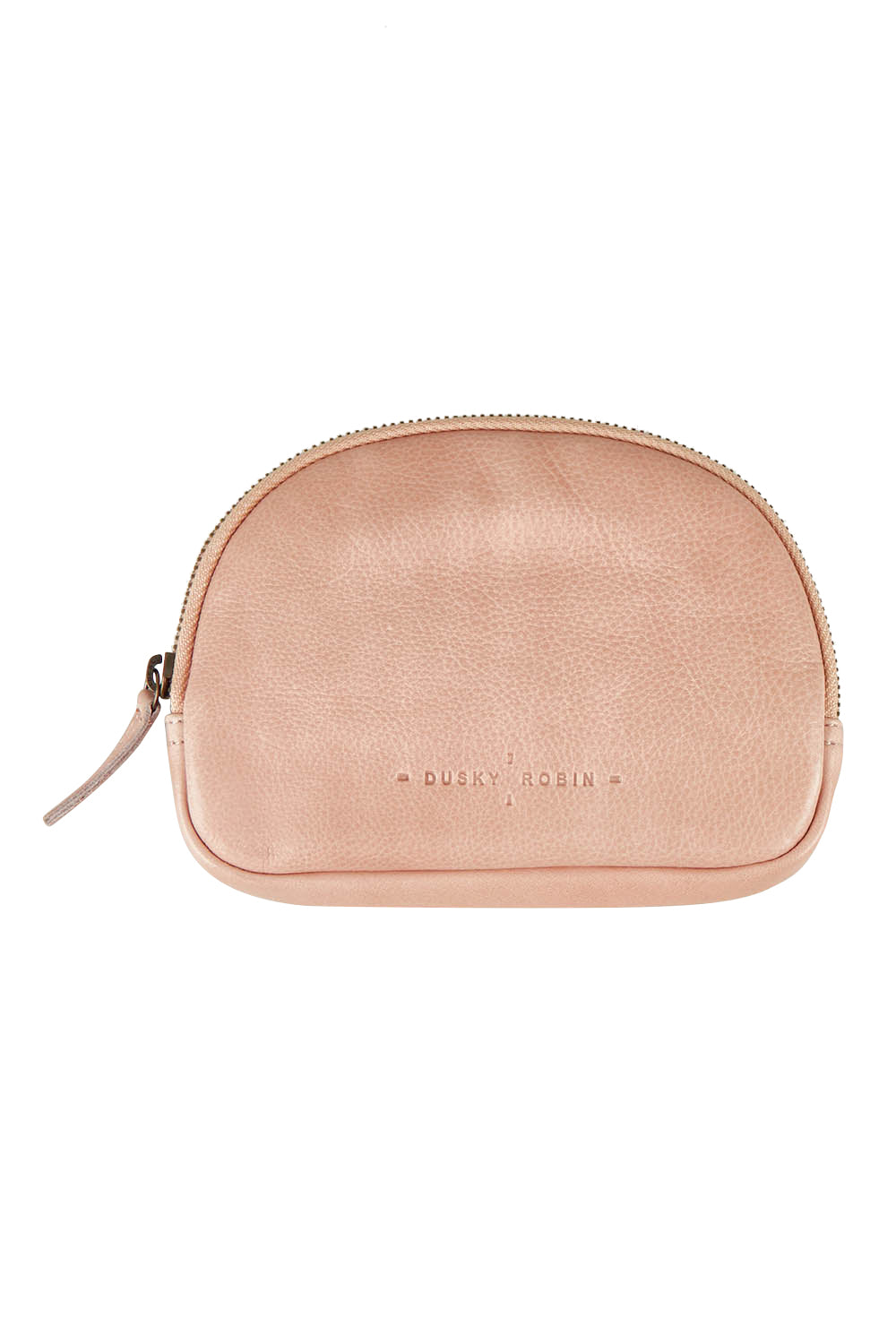 Product shot of the Romi Leather Clutch in colour Dustypink (Pink), from the front