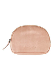 Product shot of the Romi Leather Clutch in colour Dustypink (Pink), from the front