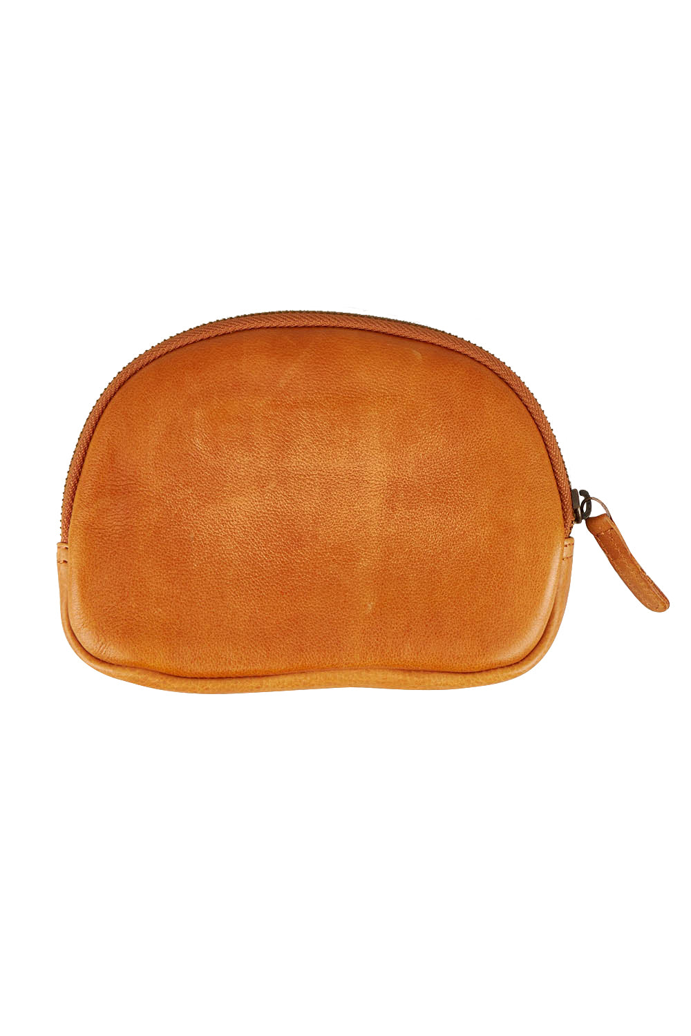 Product shot of the Romi Leather Clutch in colour Tan, from the back
