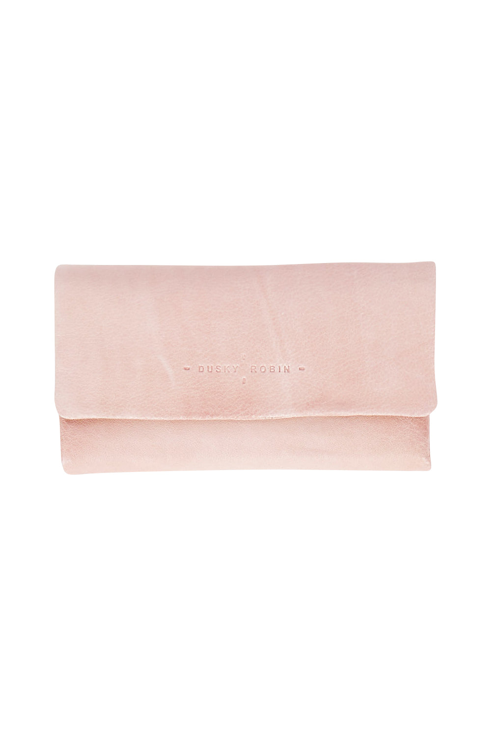 Product shot of the Rose Leather Purse in colour Duskypink (Pink), from the front