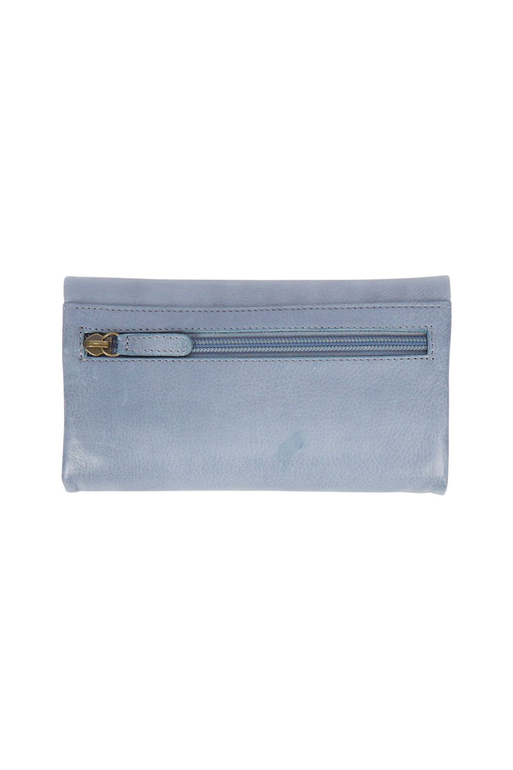 Product shot of the Rose Leather Purse in colour Steelgrey (Grey), from the back