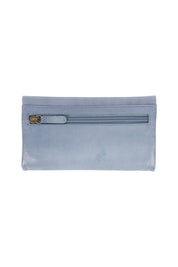 Product shot of the Rose Leather Purse in colour Steelgrey (Grey), from the back