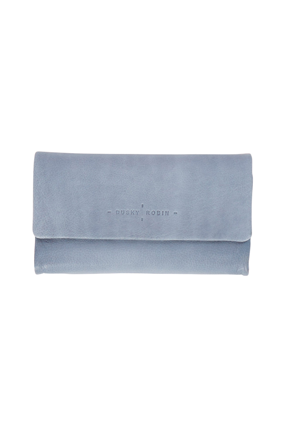 Product shot of the Rose Leather Purse in colour Steelgrey (Grey), from the front