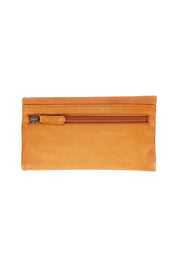 Product shot of the Rose Leather Purse in colour Tan, from the back