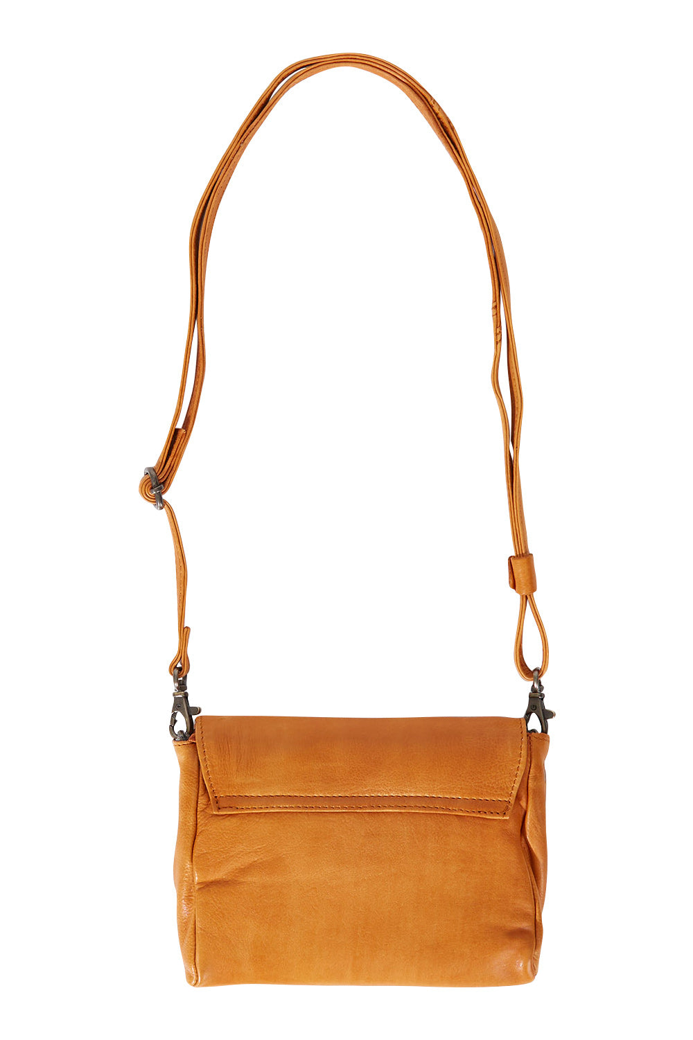 Product shot of the Sara Leather Bag in colour Tan, from the back