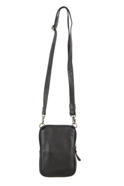 Product shot of the Sophie Small Leather Bag in colour Black (Black), from the back