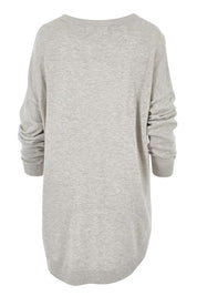 Product shot of the Eden Knit in colour Marle (Grey), from the back