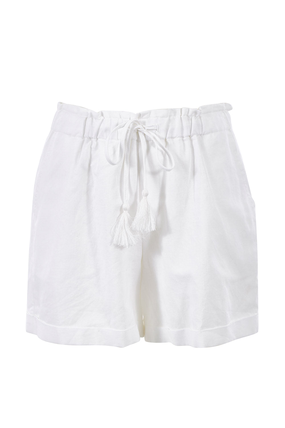 Product shot of the Masai Shorts in colour Salt (White), from the front