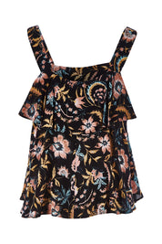 Product shot of the Zena Tank in colour Blkbotanic (Black), from the back
