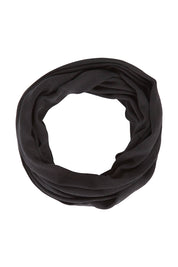 Product shot of the Astor Snood in colour Raven (Black), from the front