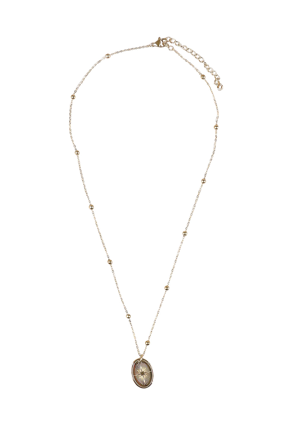 Product shot of the Heritage Necklace in colour Goldshine (Metallics), from the front