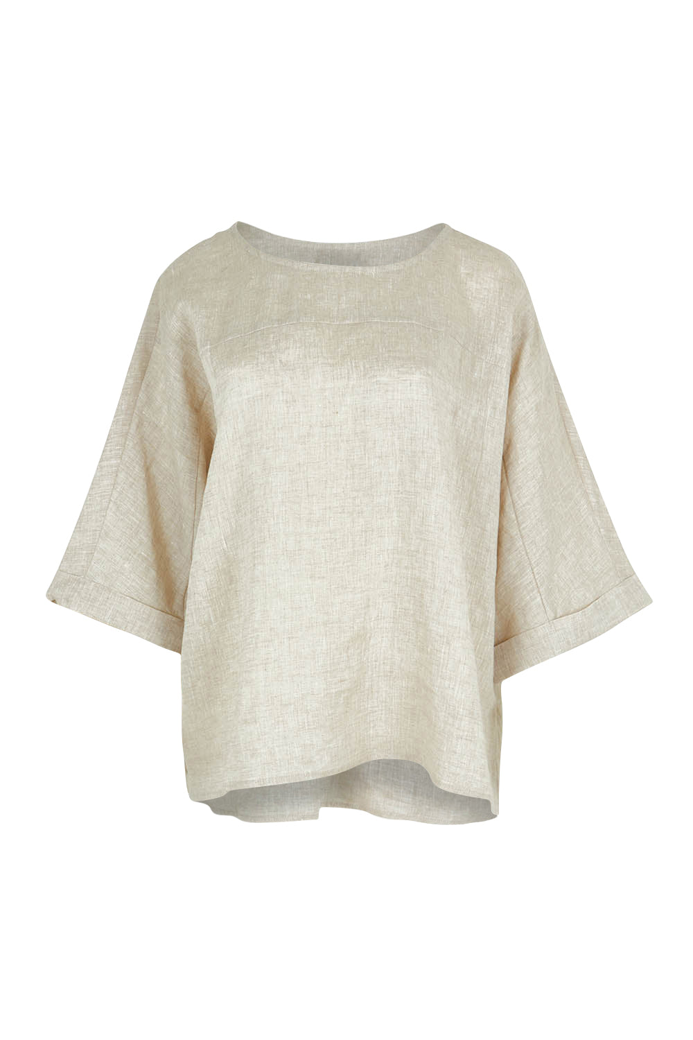Product shot of the Studio Relaxed Top in colour Tusk, from the front