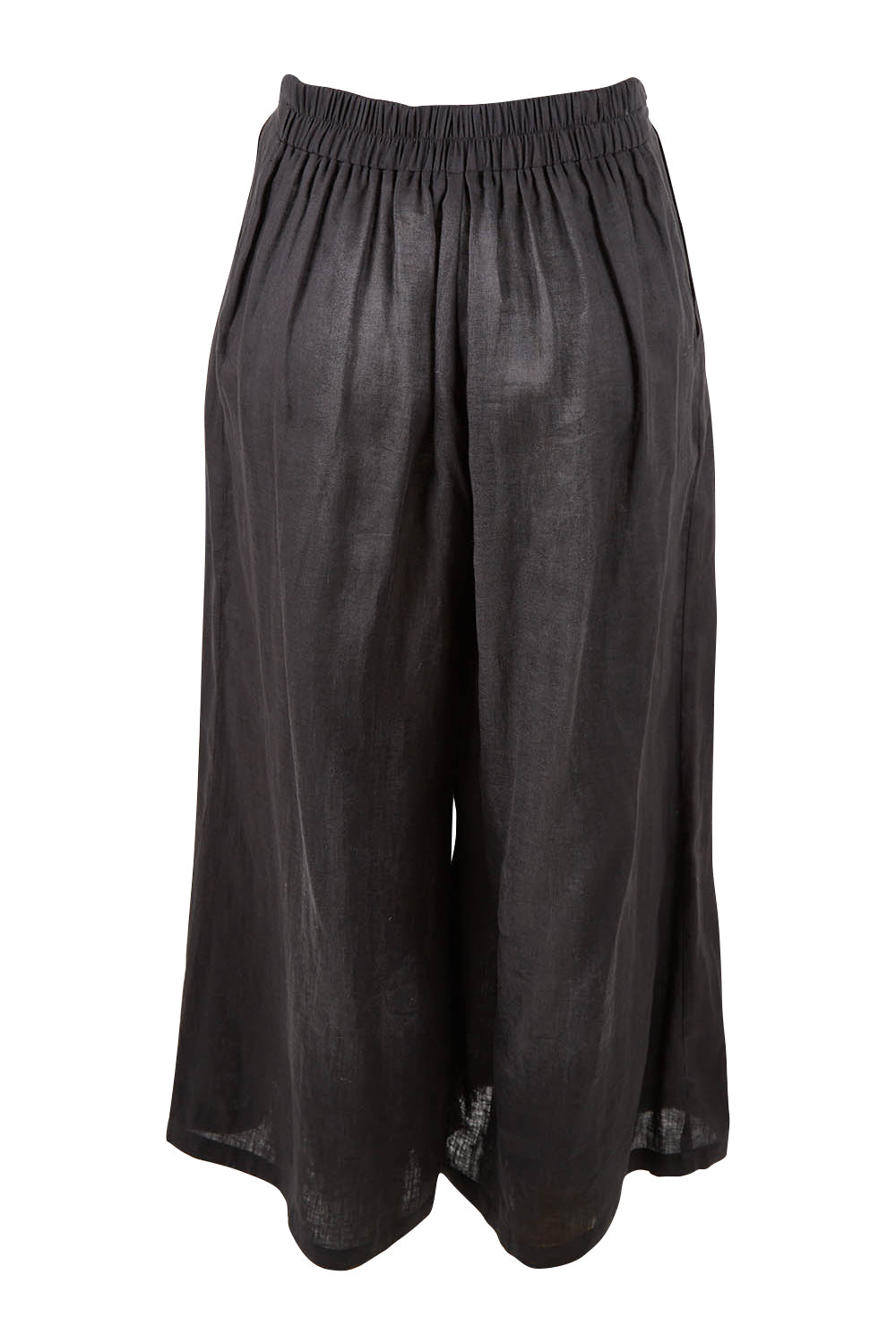 Product shot of the Studio Crop Pant in colour Ebony (Black), from the back