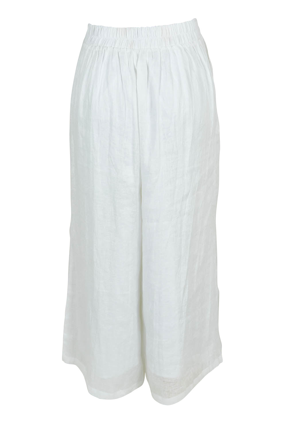 Product shot of the Studio Crop Pant in colour Salt (White), from the back