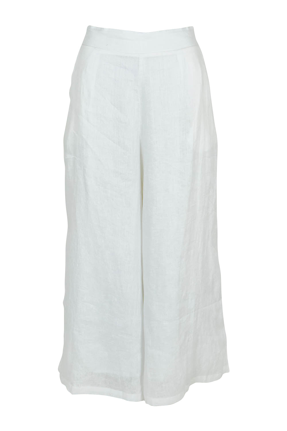 Product shot of the Studio Crop Pant in colour Salt (White), from the front