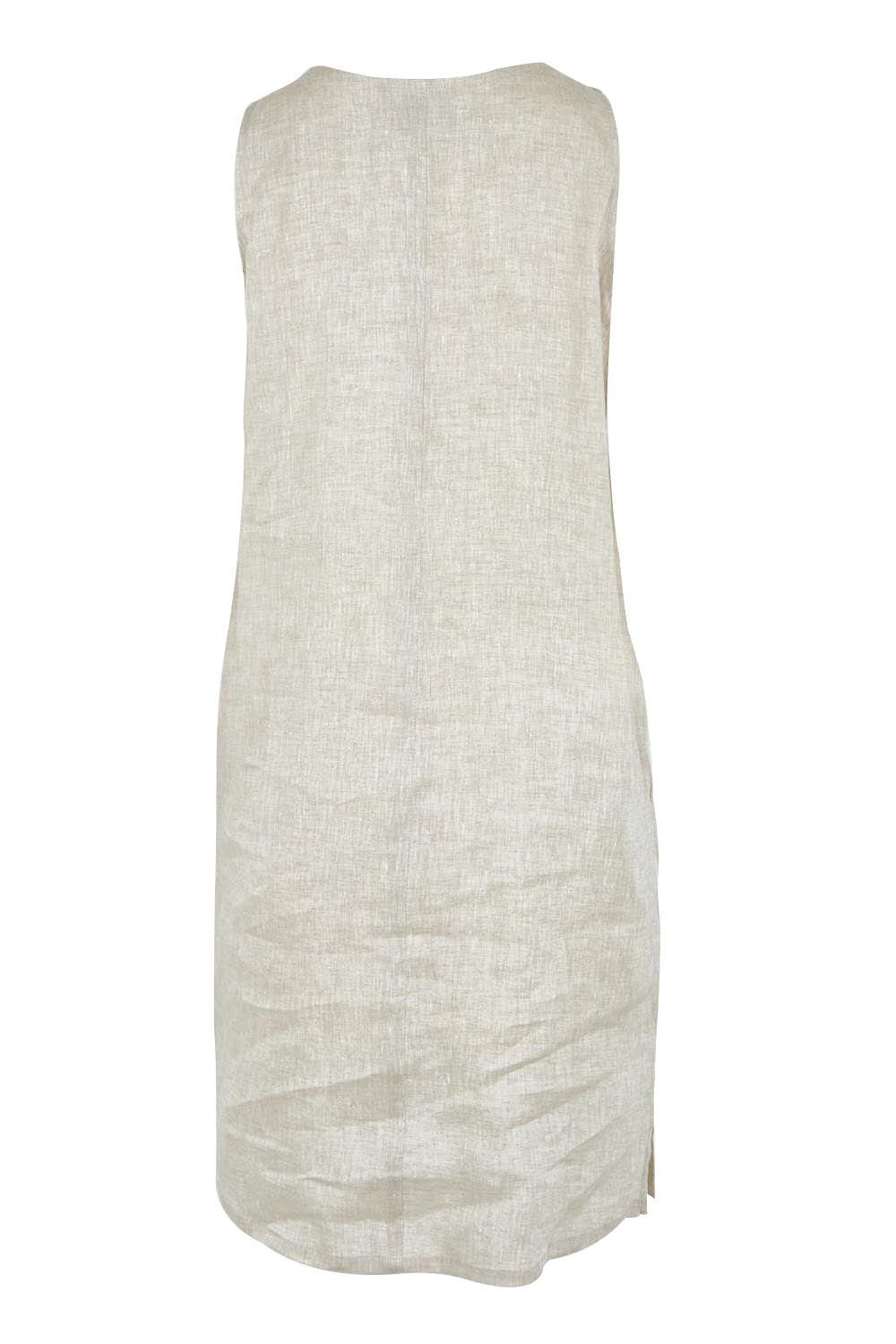 Product shot of the Studio Linen Midi Dress in colour Tusk, from the back