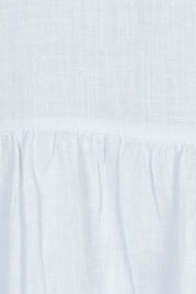 Product shot of the Studio Linen Midi Shirt Dress in colour Salt (White), detail