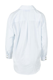 Product shot of the Studio Oversize Cotton Shirt in colour Salt (White), from the back