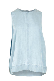 Product shot of the Playa Cotton Tank in colour Capri (Blue), from the front