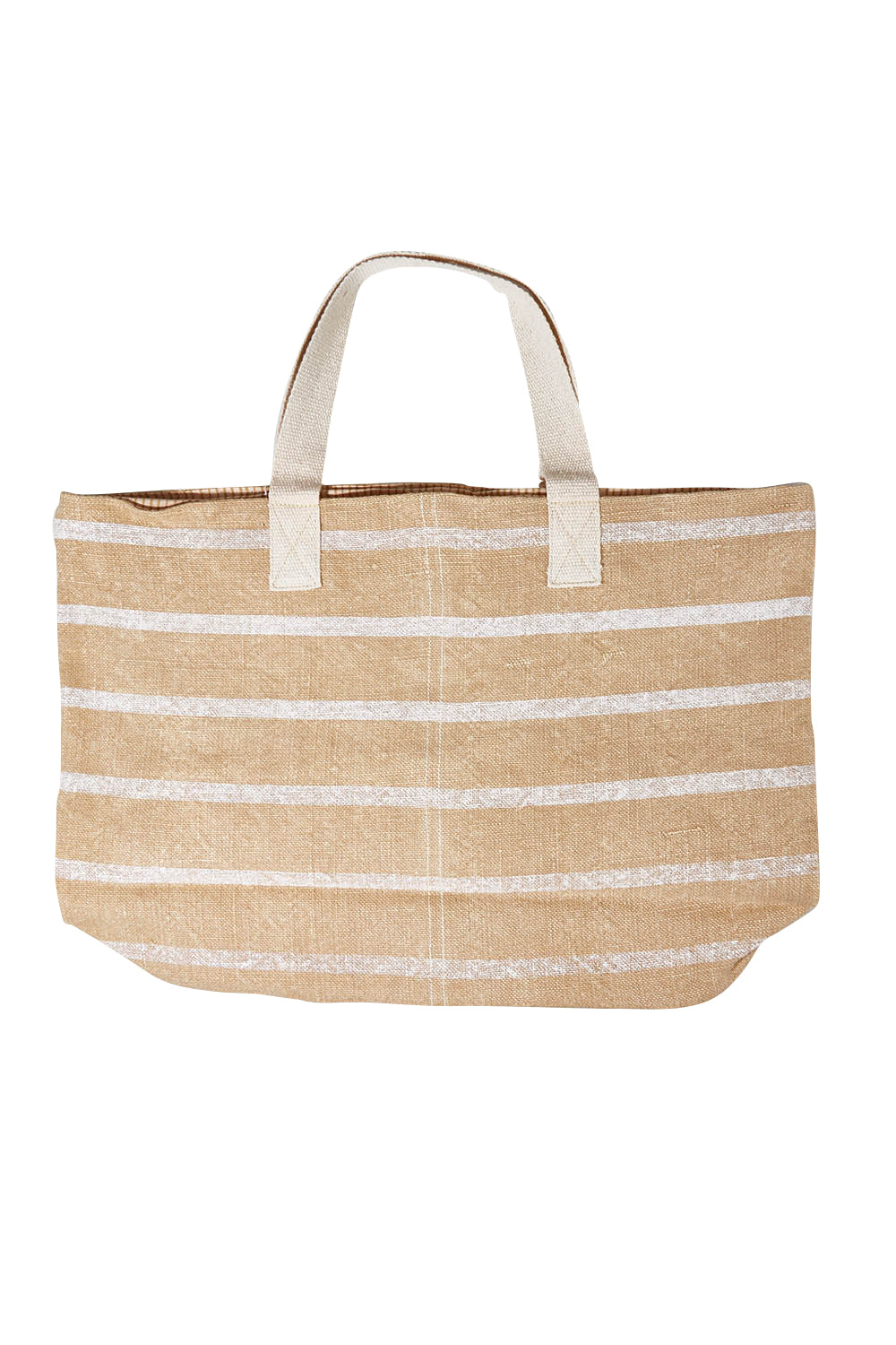Product shot of the La Vie Beach Bag in colour Caramel, from the back