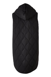 Product shot of the Ribe Vest in colour Ebony (Black), from the back