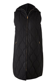 Product shot of the Ribe Vest in colour Ebony (Black), from the front