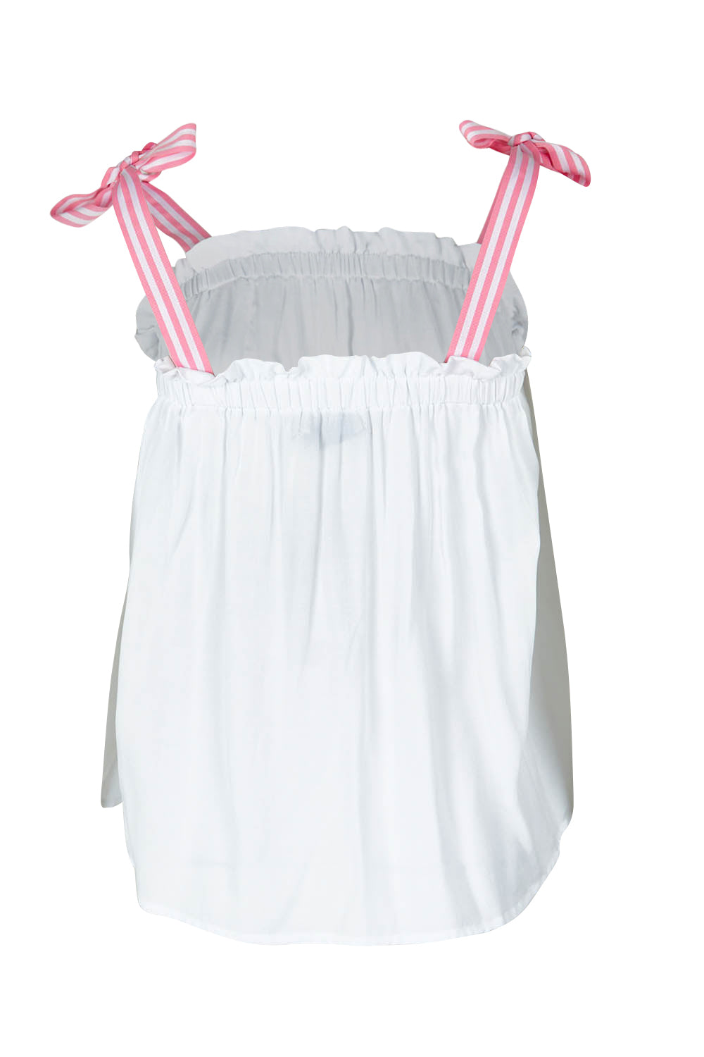 Product shot of the La Mer Tie Tank in colour Opal (White), from the back