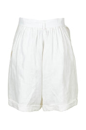 Product shot of the Halcyon Linen Shorts in colour Opal (White), from the back