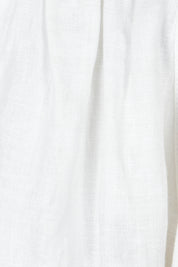 Product shot of the Halcyon Linen Shorts in colour Opal (White), detail