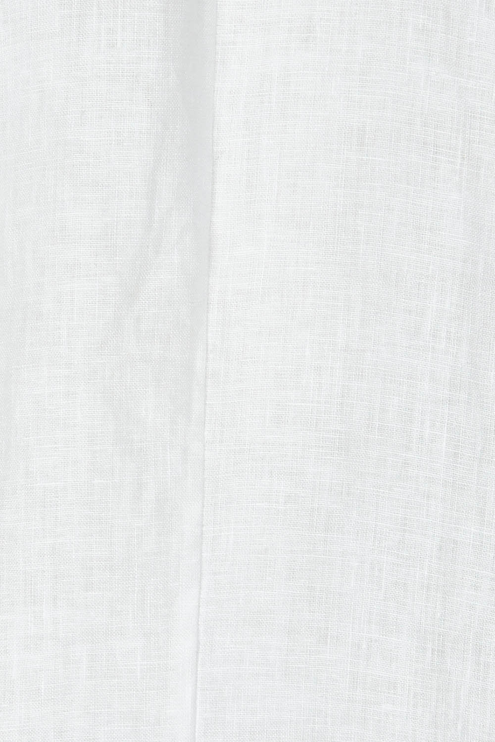 Product shot of the Halcyon Linen Vest in colour Opal (White), detail