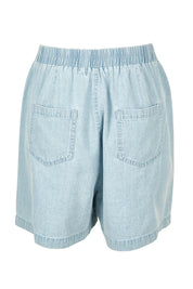 Product shot of the Playa Cotton Short in colour Capri (Blue), from the back