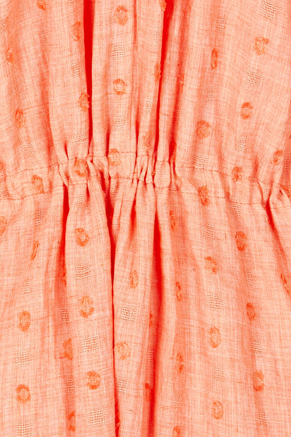 Product shot of the Zephyr Maxi Dress in colour Papaya, detail