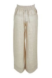 Product shot of the Studio Linen Pant in colour Tusk, from the back