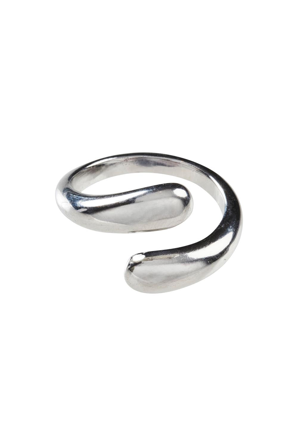 Product shot of the Halcyon Wrap Ring in colour Silver (Metallics), from the front