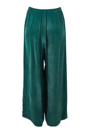 Product shot of the Eden Cupro Blend Pant in colour Aventurine (Green), from the back