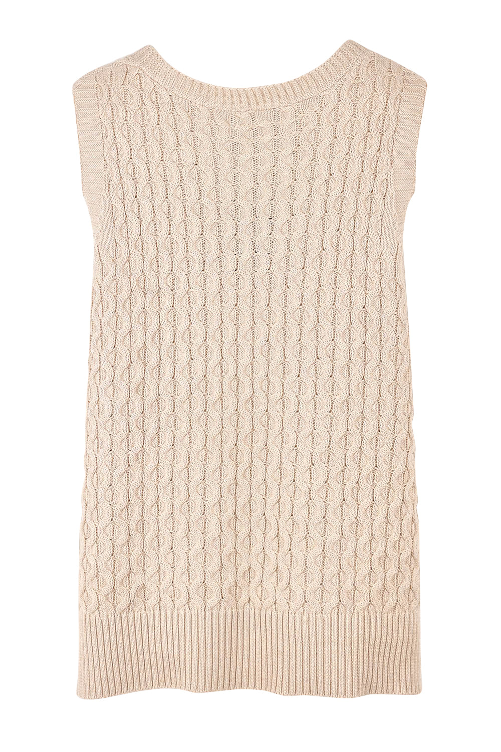 Product shot of the Naviva Cotton Vest in colour Oat, from the back