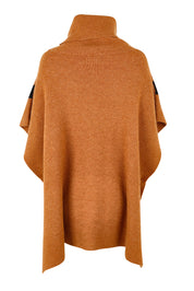 Product shot of the Avino Poncho in colour Tobacco, from the back