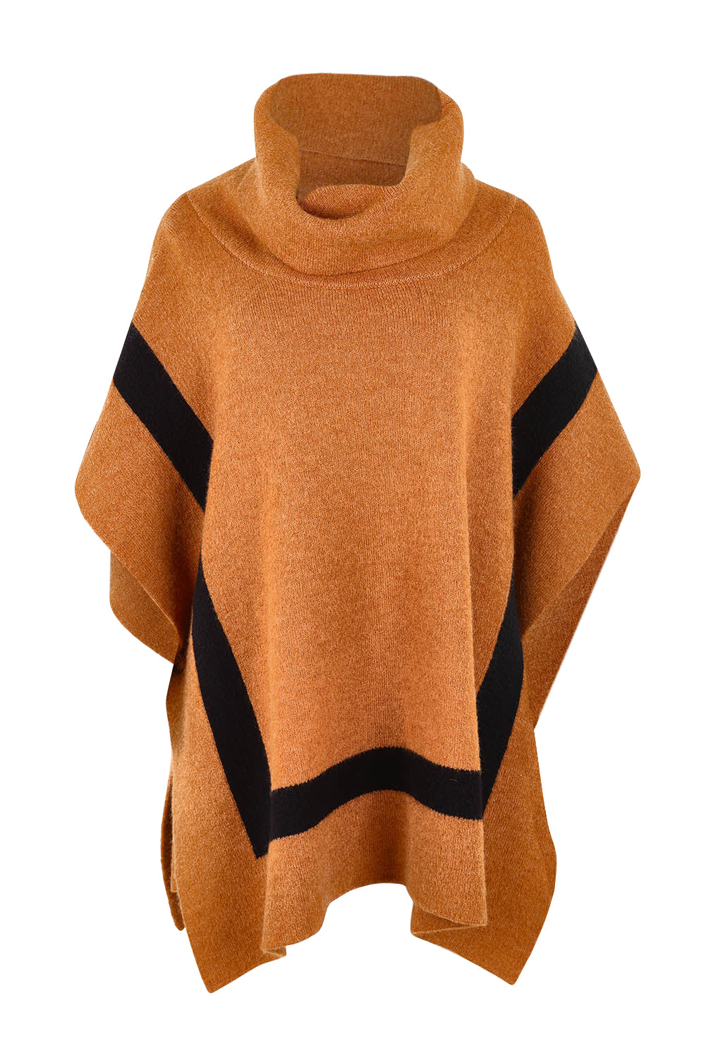 Product shot of the Avino Poncho in colour Tobacco, from the front