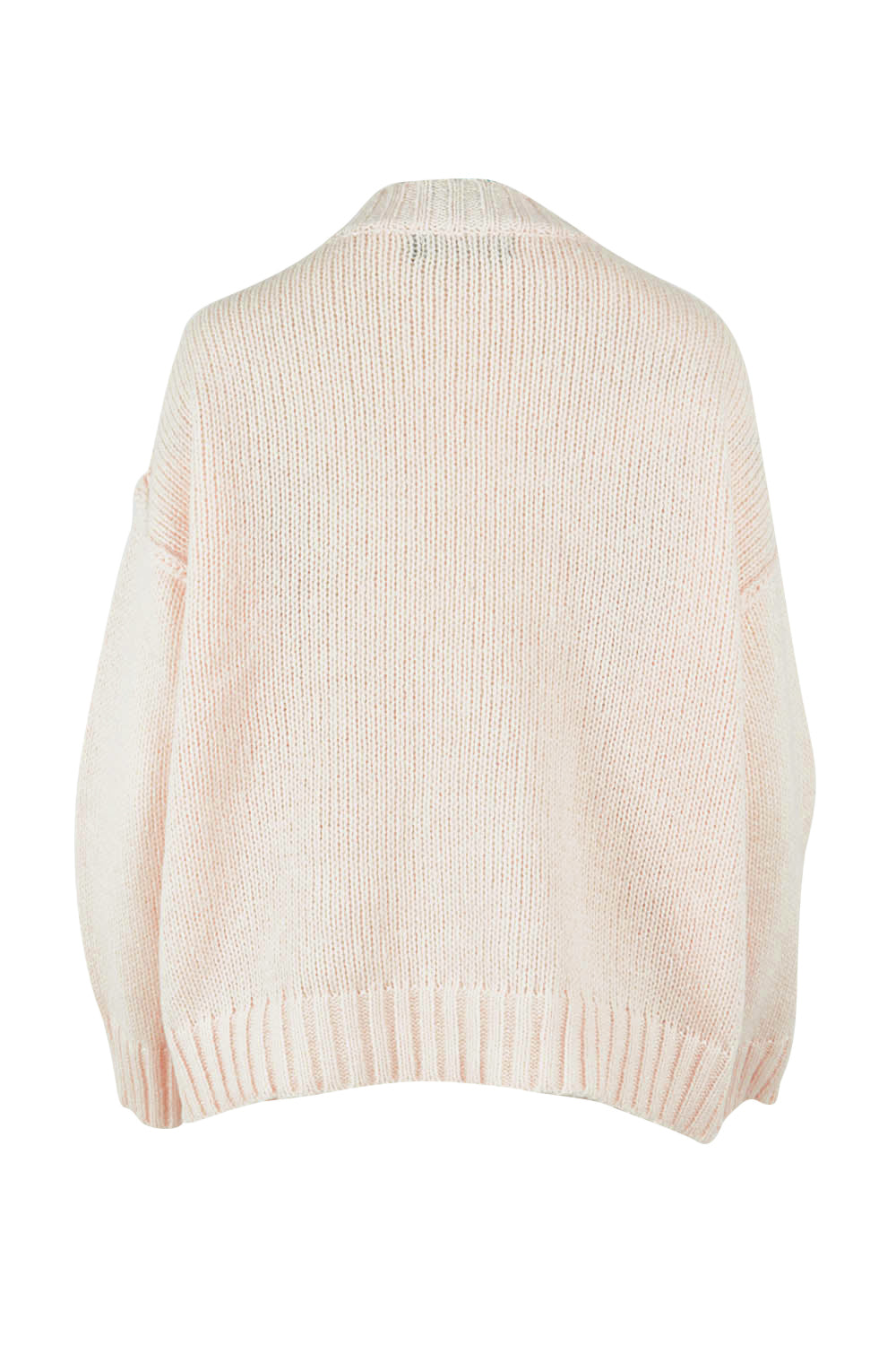Product shot of the Katana Cardigan in colour Ecru, from the back