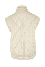 Product shot of the Pepi Cotton Vest in colour Ecru, from the back