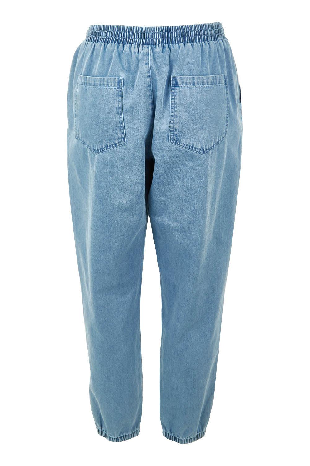 Product shot of the Pepi Relaxed Denim Pant in colour Denim (Blue), from the back
