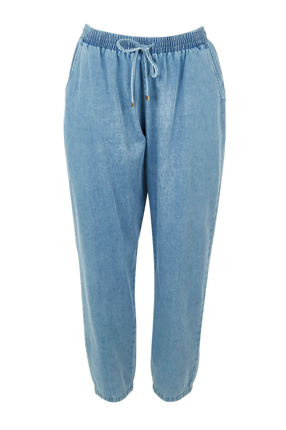 Product shot of the Pepi Relaxed Denim Pant in colour Denim (Blue), from the front