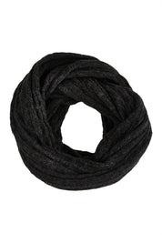 Product shot of the Palmer Snood in colour Black (Black), from the front