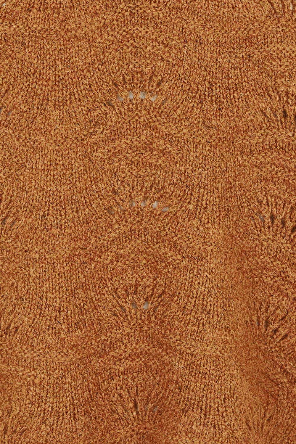 Product shot of the Orin Knit Vest - Caramel in colour Caramel, showing detail