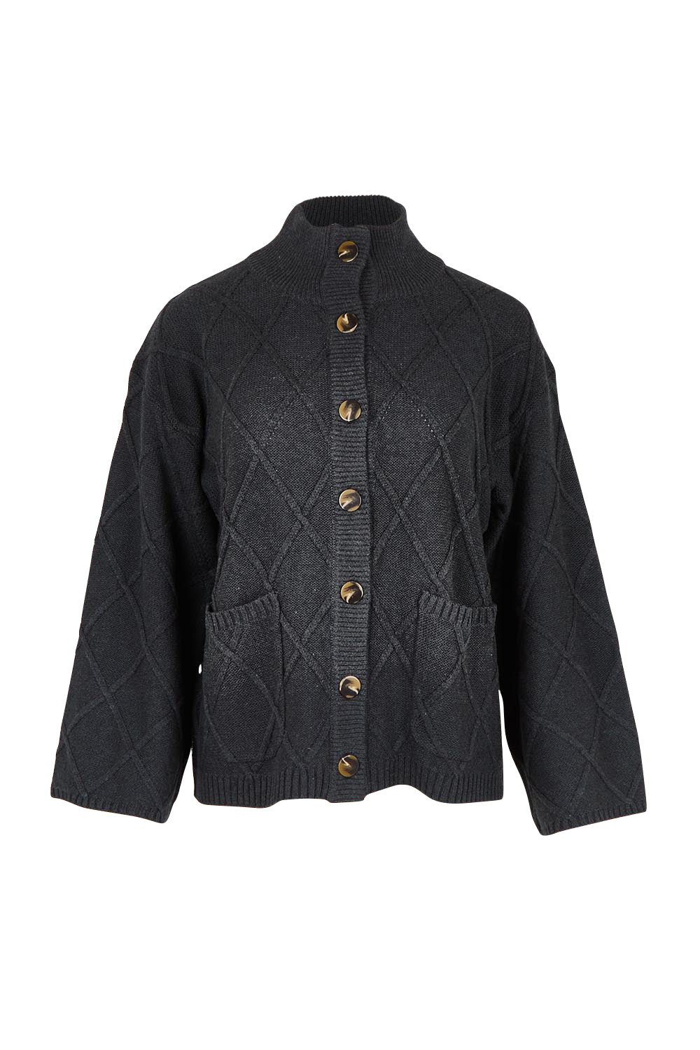 Liora Cotton Cardigan - Charcoal