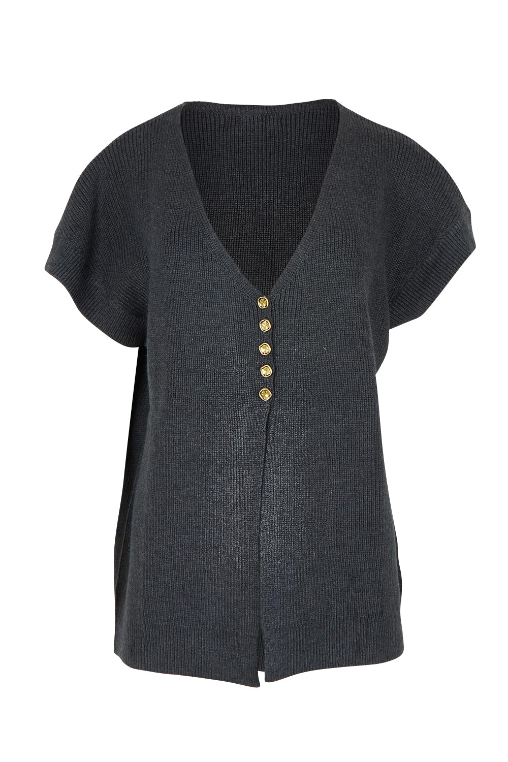 Berber Vest Cardigan - Charcoal