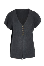 Berber Vest Cardigan - Charcoal